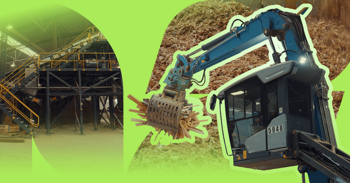 waste wood shredding line